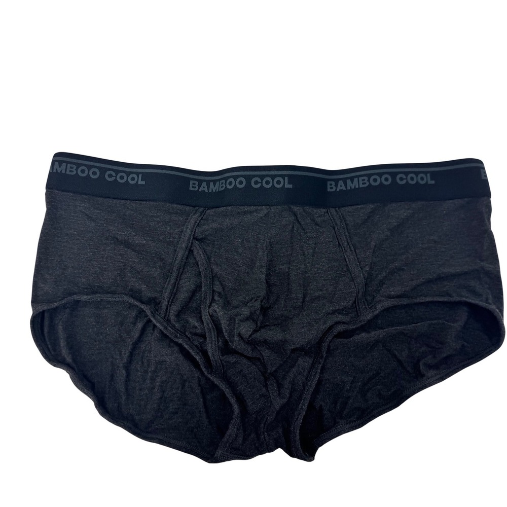 BAMBOO COOL Men's Charcoal Gray Brief Underwear‎ Size Large